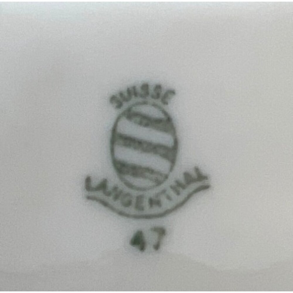 Vintage Swiss Langenthal Oval Porcelain Dish With Blue Floral Design & Gold Rim - Picture 3 of 3